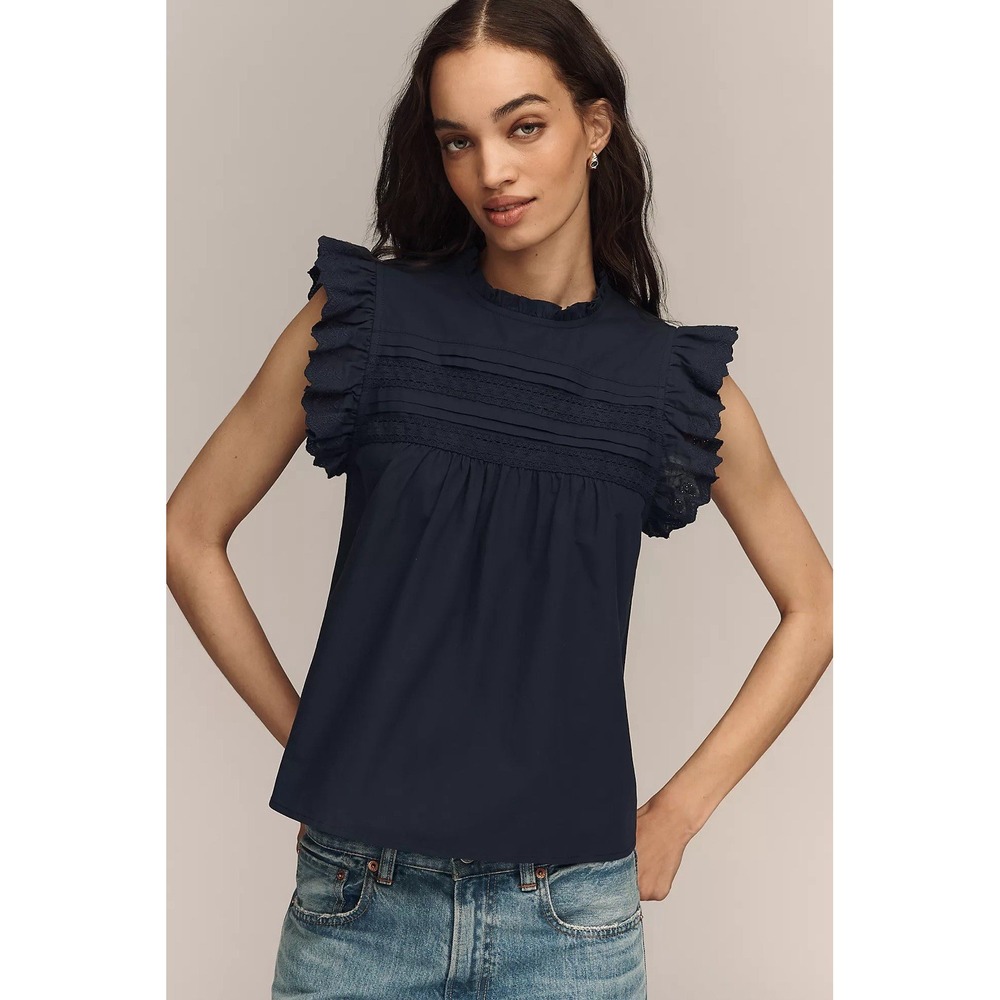 RAISONNEL Lace Panel Blouse NWT SIZE M